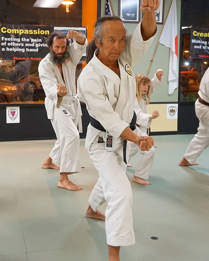 adult martial arts students training